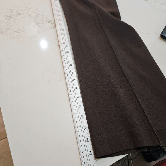 Anne Klein New York Wool Lined Pants 10P Brown Zip Front Professional - Picture 8 of 10